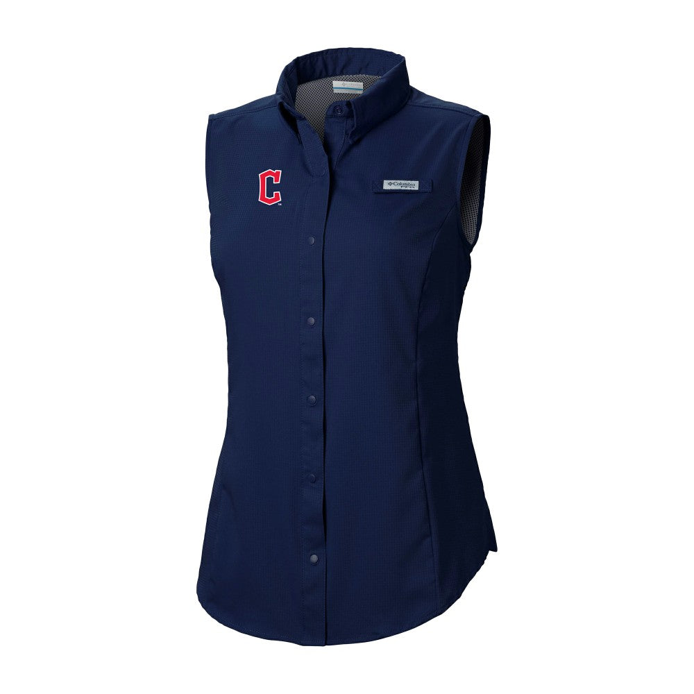 Cleveland Guardians Columbia Women's Tamiami Sleeveless Shirt - Navy