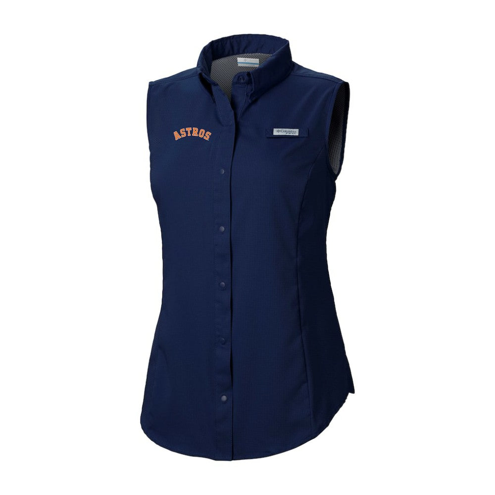 Houston Astros Columbia Women's Tamiami Sleeveless Shirt - Navy