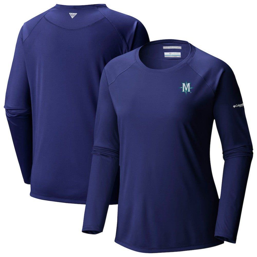 Seattle Mariners Columbia Tidal Tee II Long Sleeve T-Shirt - Navy T-shirts