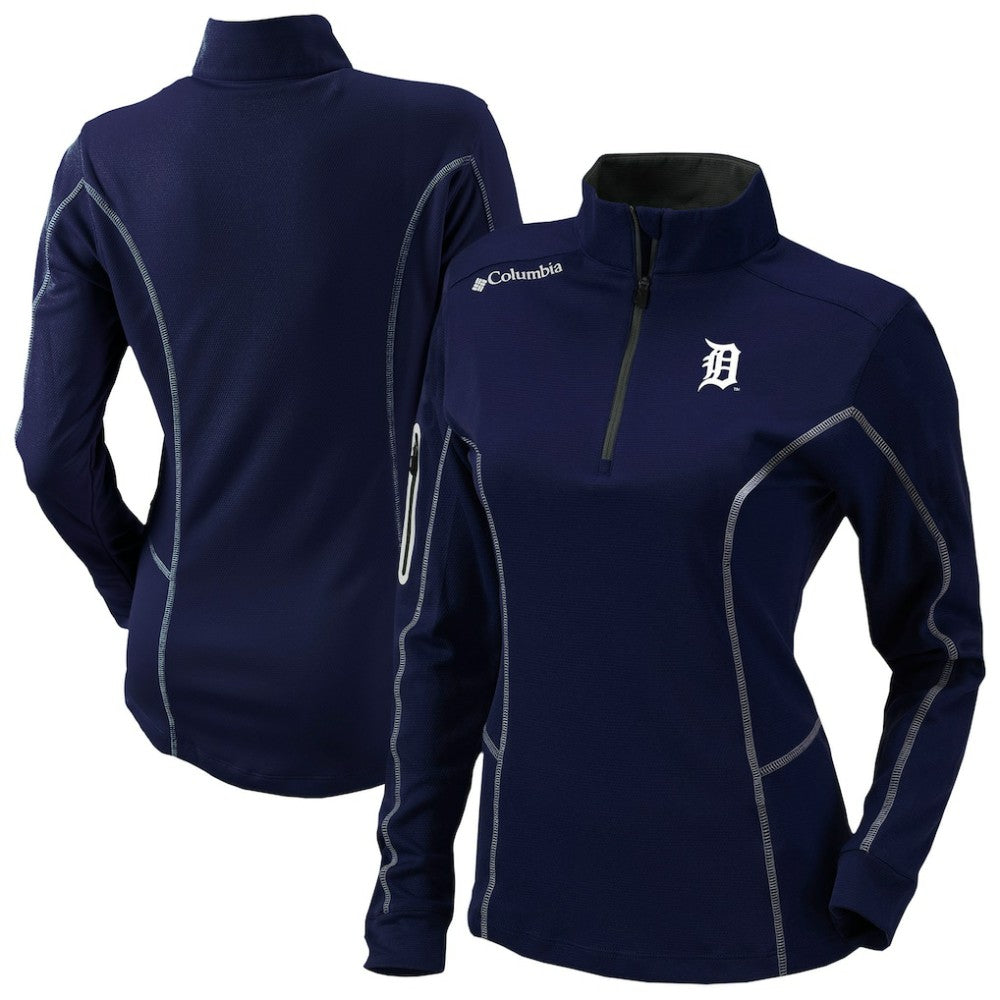 Detroit Tigers Columbia Shotgun Quarter-Zip Top - Navy Tops