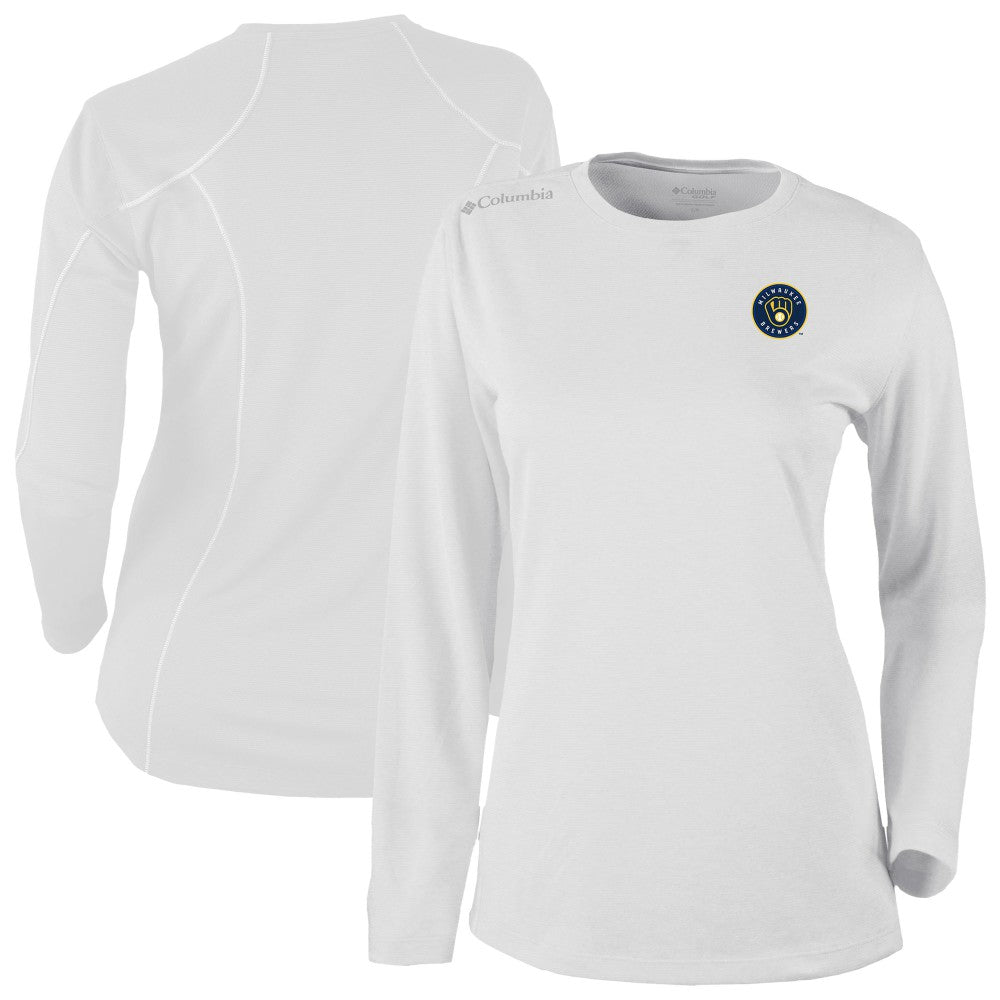 Milwaukee Brewers Columbia Shotgun Long Sleeve T-Shirt - White T-shirts