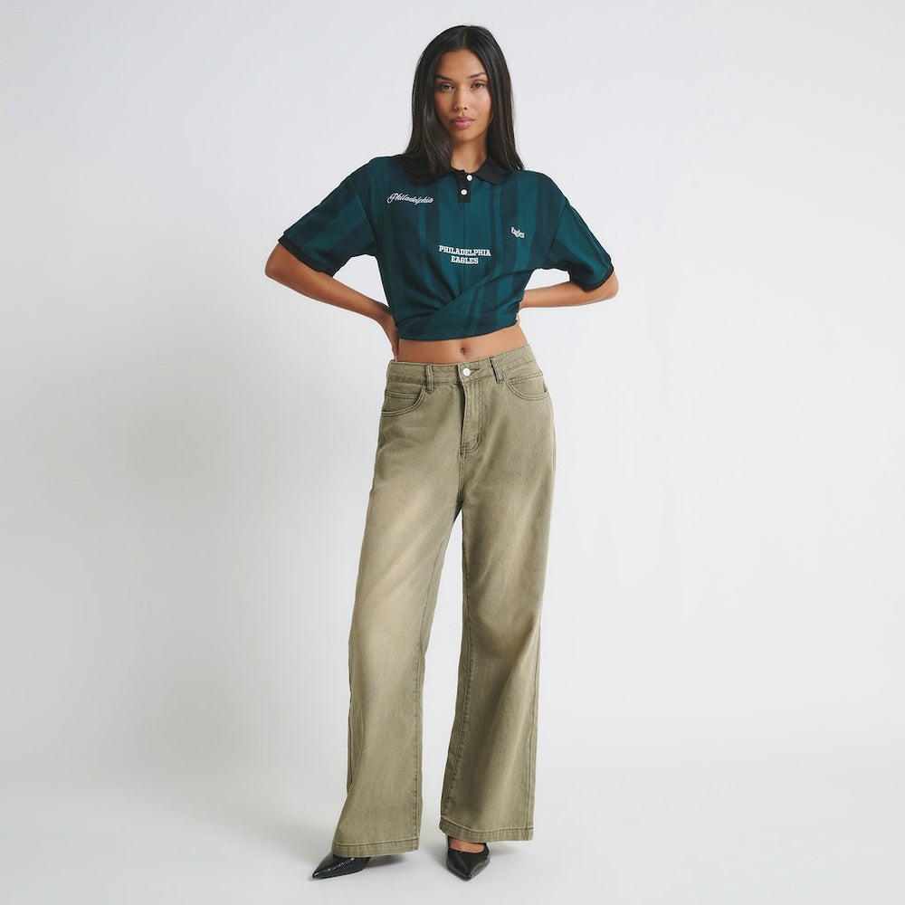 Philadelphia Eagles Off Season Women's Rugby T-Shirt Midnight Green