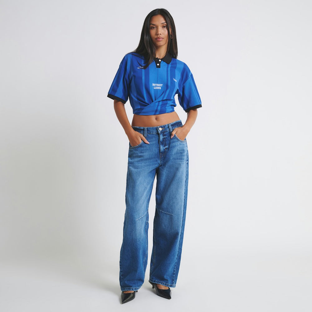 Detroit Lions Off Season Women's Rugby T-Shirt Blue