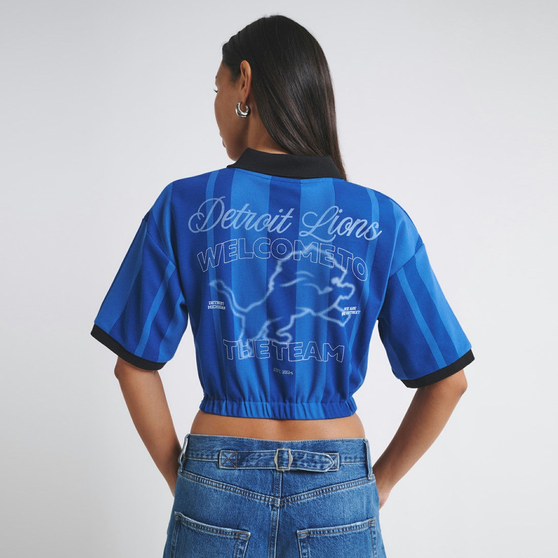 Detroit Lions Off Season Women's Rugby T-Shirt Blue