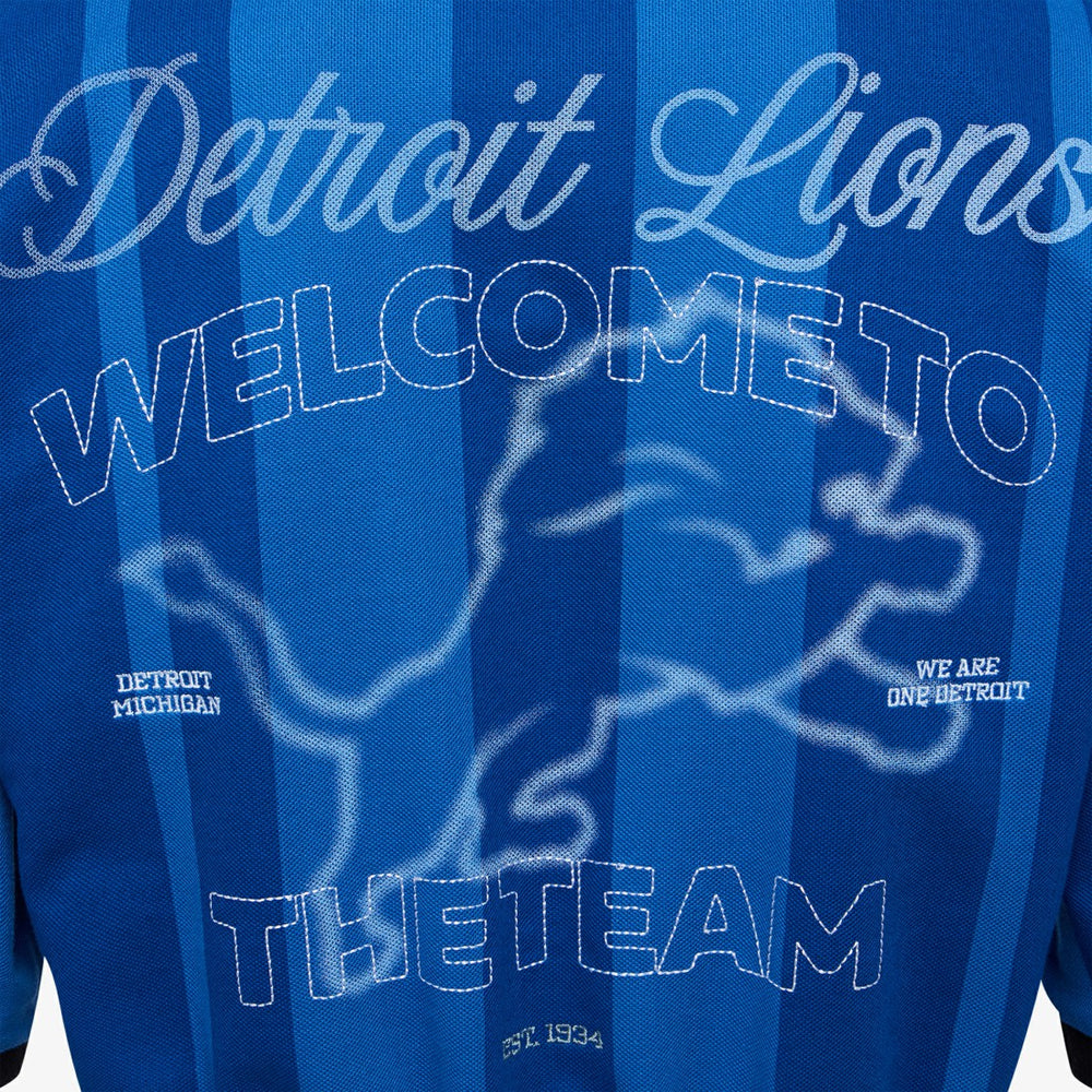 Detroit Lions Off Season Women's Rugby T-Shirt Blue