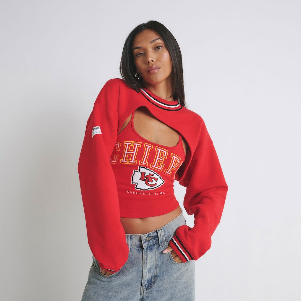 Kansas City Chiefs Off Season Women's Fleece Shrug Cami Red
