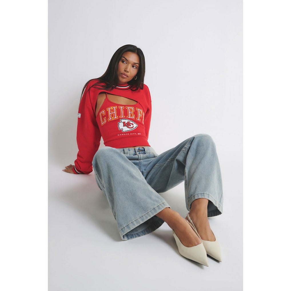 Kansas City Chiefs Off Season Women's Fleece Shrug Cami Red