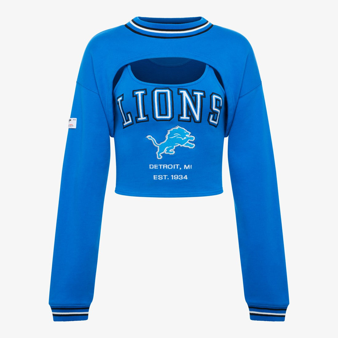 Detroit Lions Off Season Women's Fleece Shrug Cami Blue