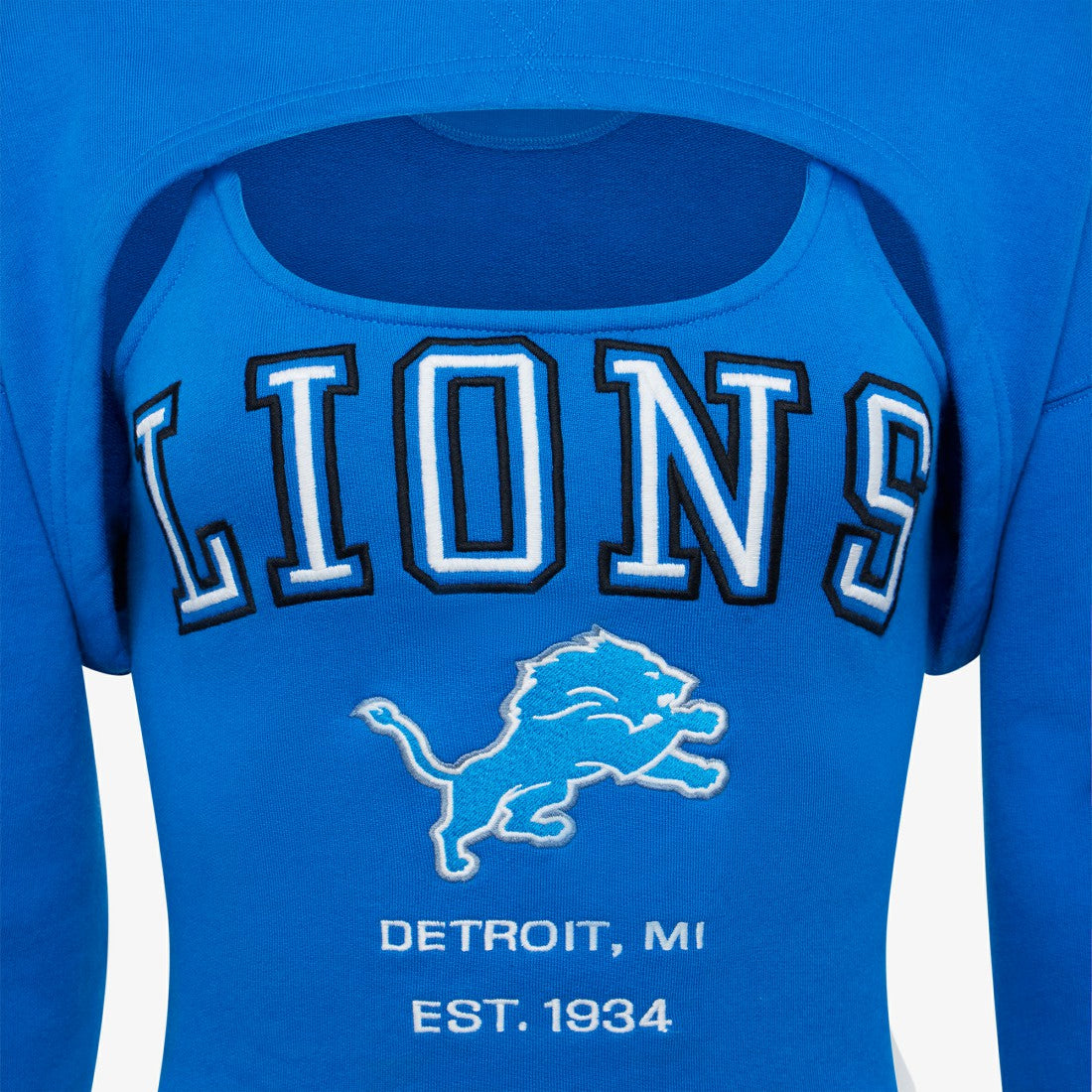 Detroit Lions Off Season Women's Fleece Shrug Cami Blue