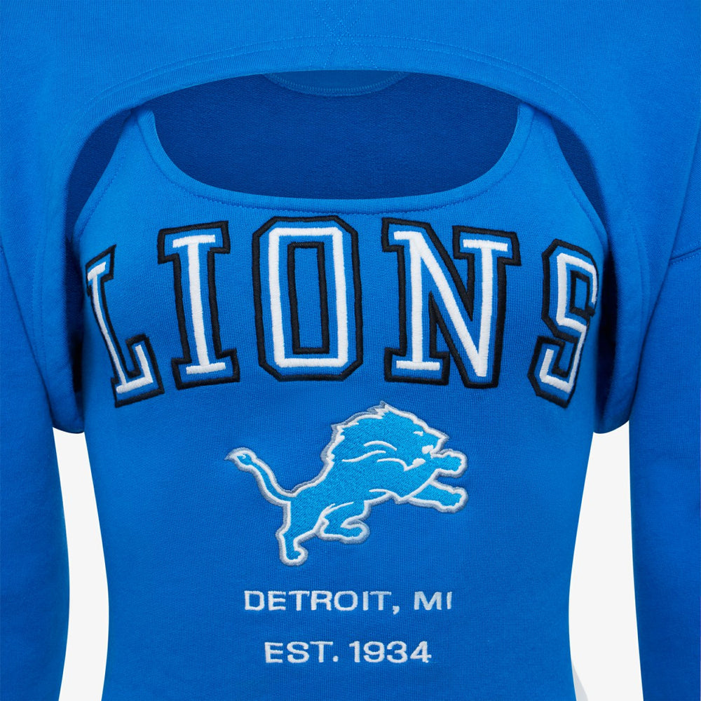 Detroit Lions Off Season Women's Fleece Shrug Cami Blue
