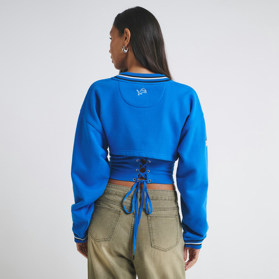 Detroit Lions Off Season Women's Fleece Shrug Cami Blue