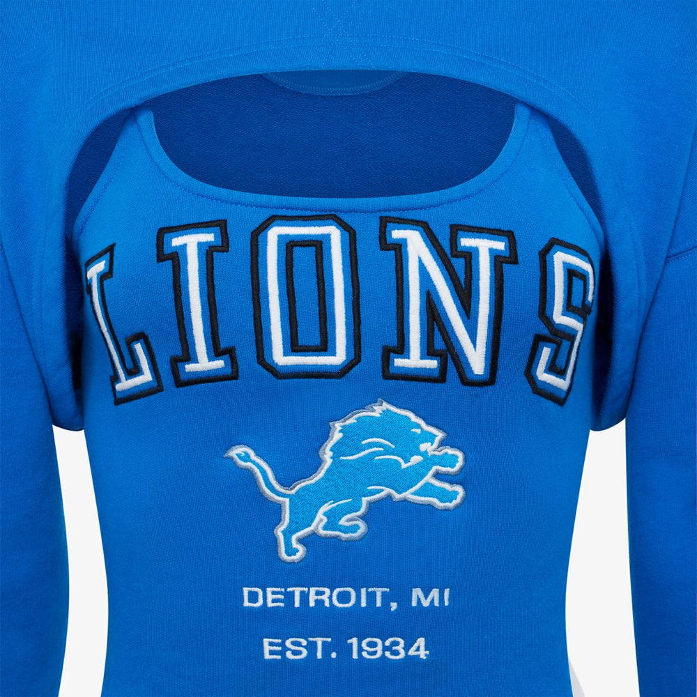 Detroit Lions Off Season Women's Fleece Shrug Cami Blue