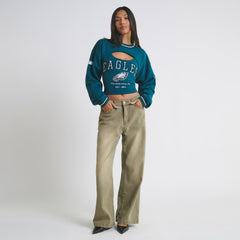 Philadelphia Eagles Off Season Women's Fleece Shrug Cami Midnight Green