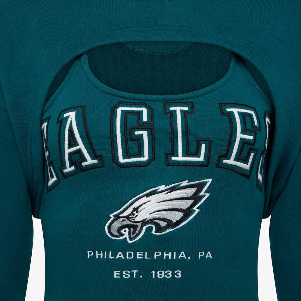 Philadelphia Eagles Off Season Women's Fleece Shrug Cami Midnight Green