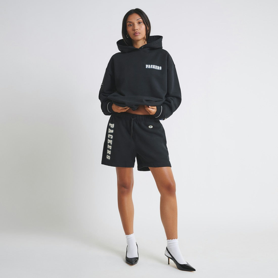 Green Bay Packers Off Season Unisex Fleece Shorts Black