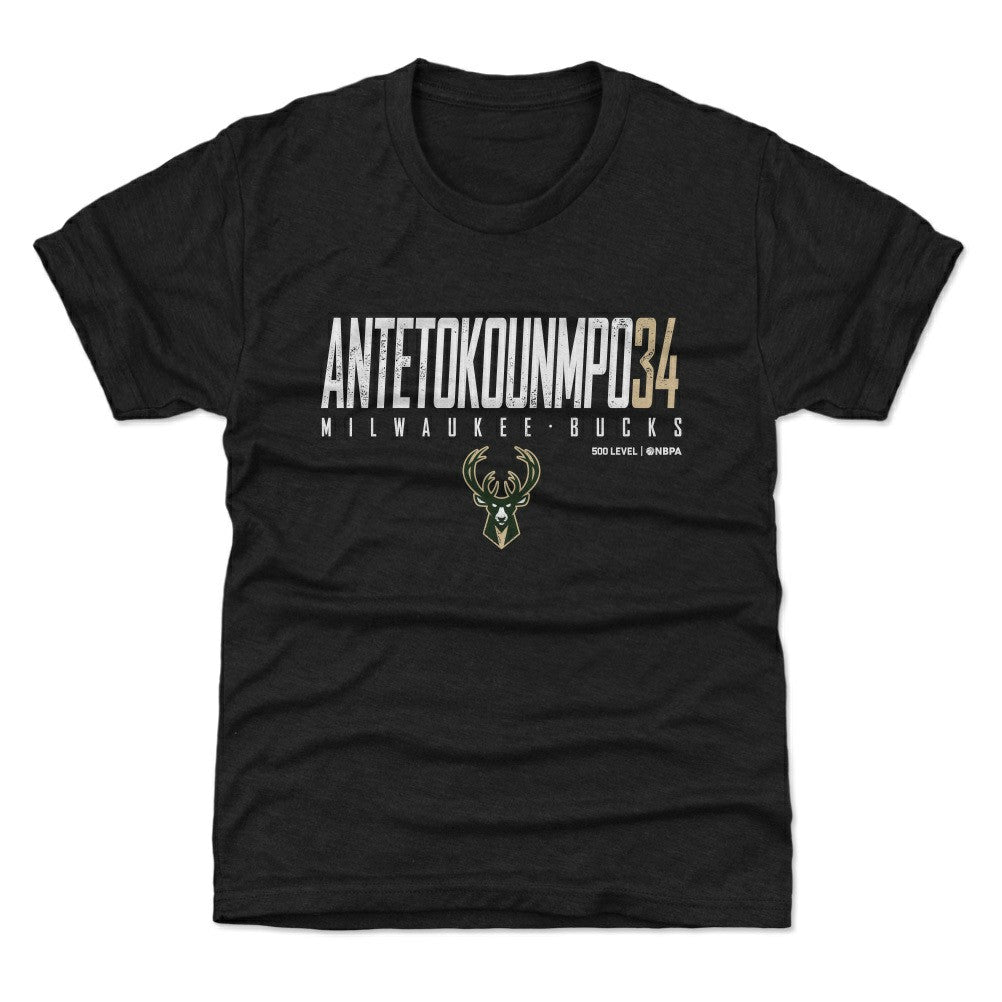 Giannis Antetokounmpo Milwaukee Bucks 500 Level Youth Elite T-Shirt Black
