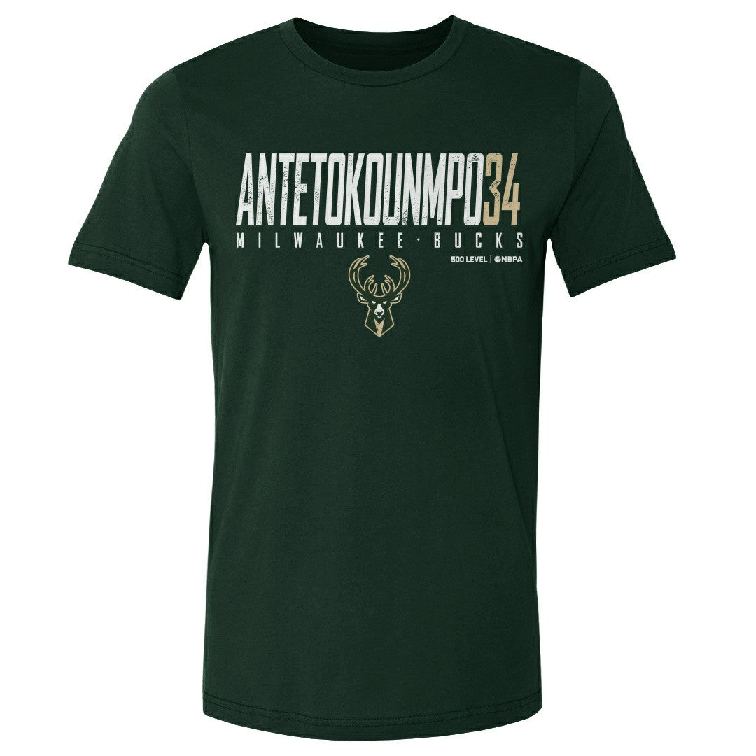 Giannis Antetokounmpo Milwaukee Bucks 500 Level Women's Elite T-Shirt Hunter Green
