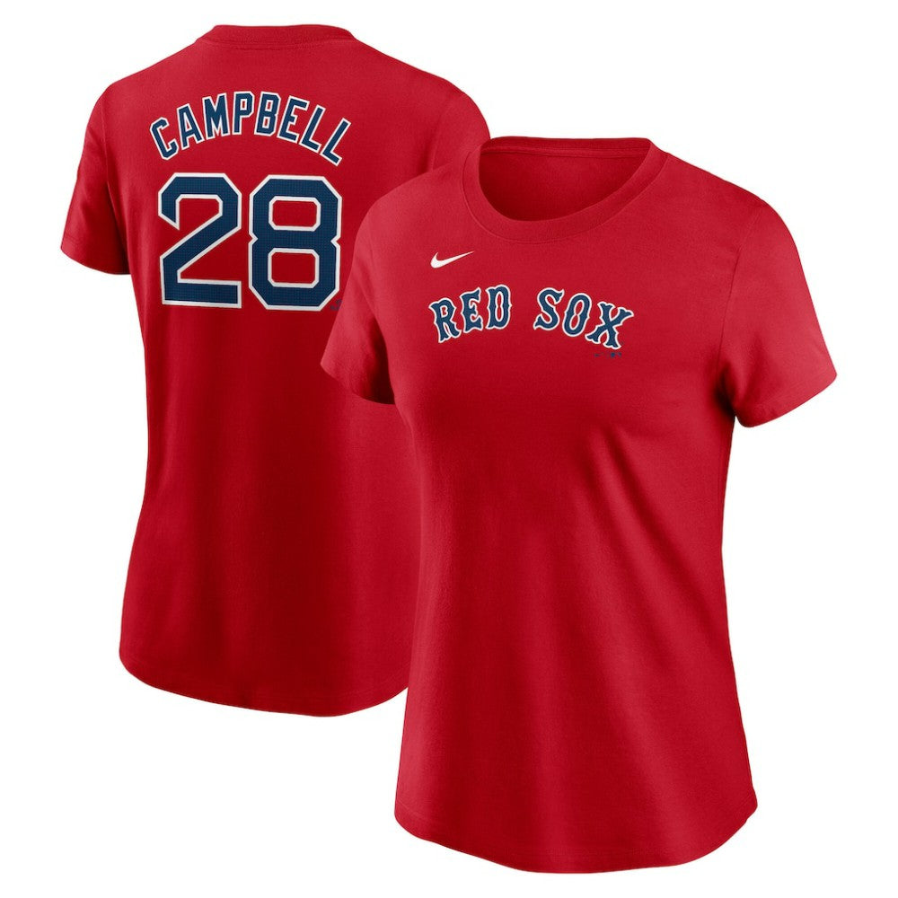 Kristian Campbell Boston Red Sox Nike Women's Cooperstown Collection Fuse Name & Number T-Shirt - Red T-shirts