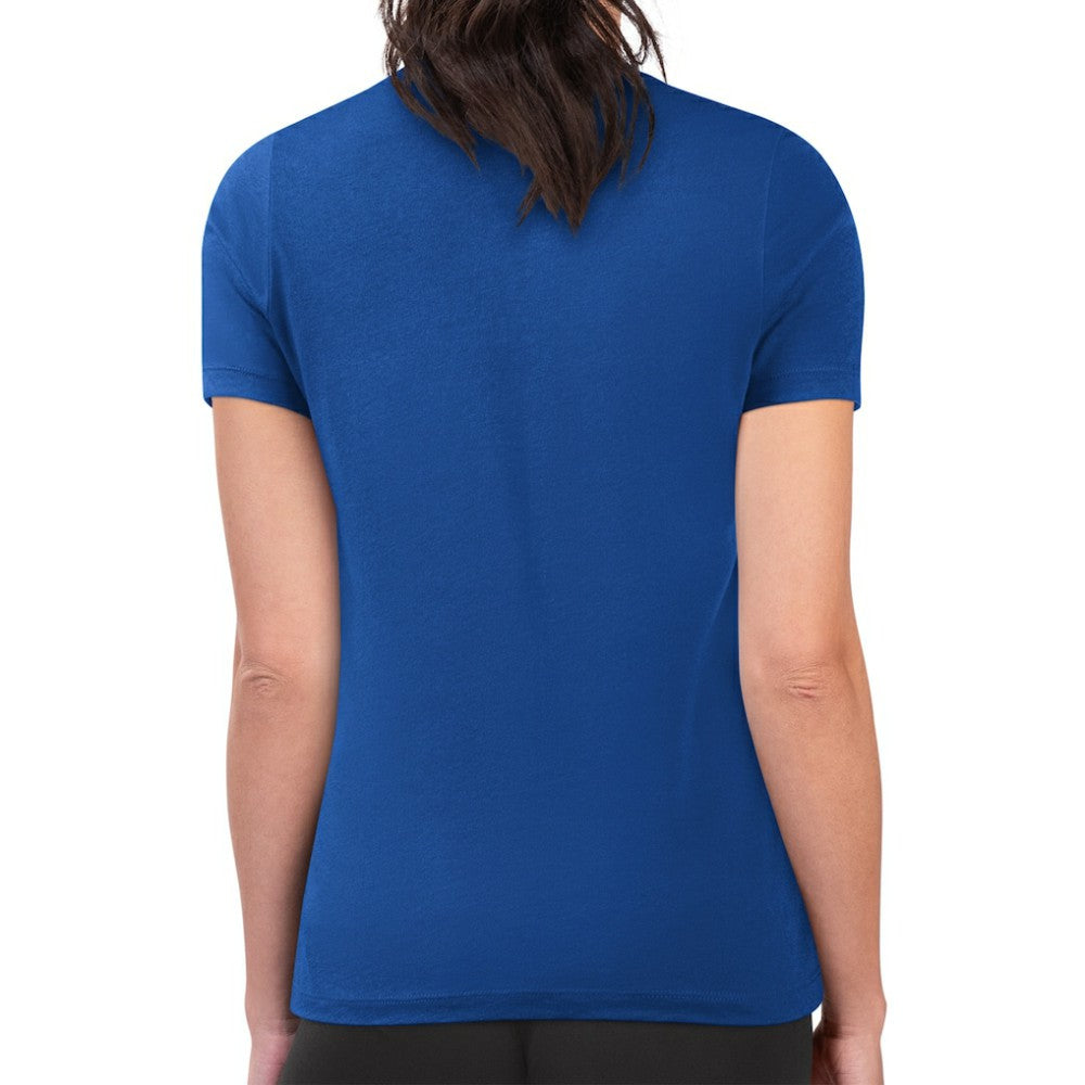 Los Angeles Dodgers G-III 4Her by Carl Banks Women's Super-Slim Fit Lightweight Retro Roses T-Shirt - Royal T-shirts