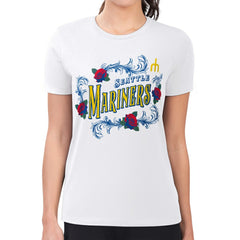 Seattle Mariners G-III 4Her by Carl Banks Women's Super-Slim Fit Lightweight Retro Roses T-Shirt - White T-shirts