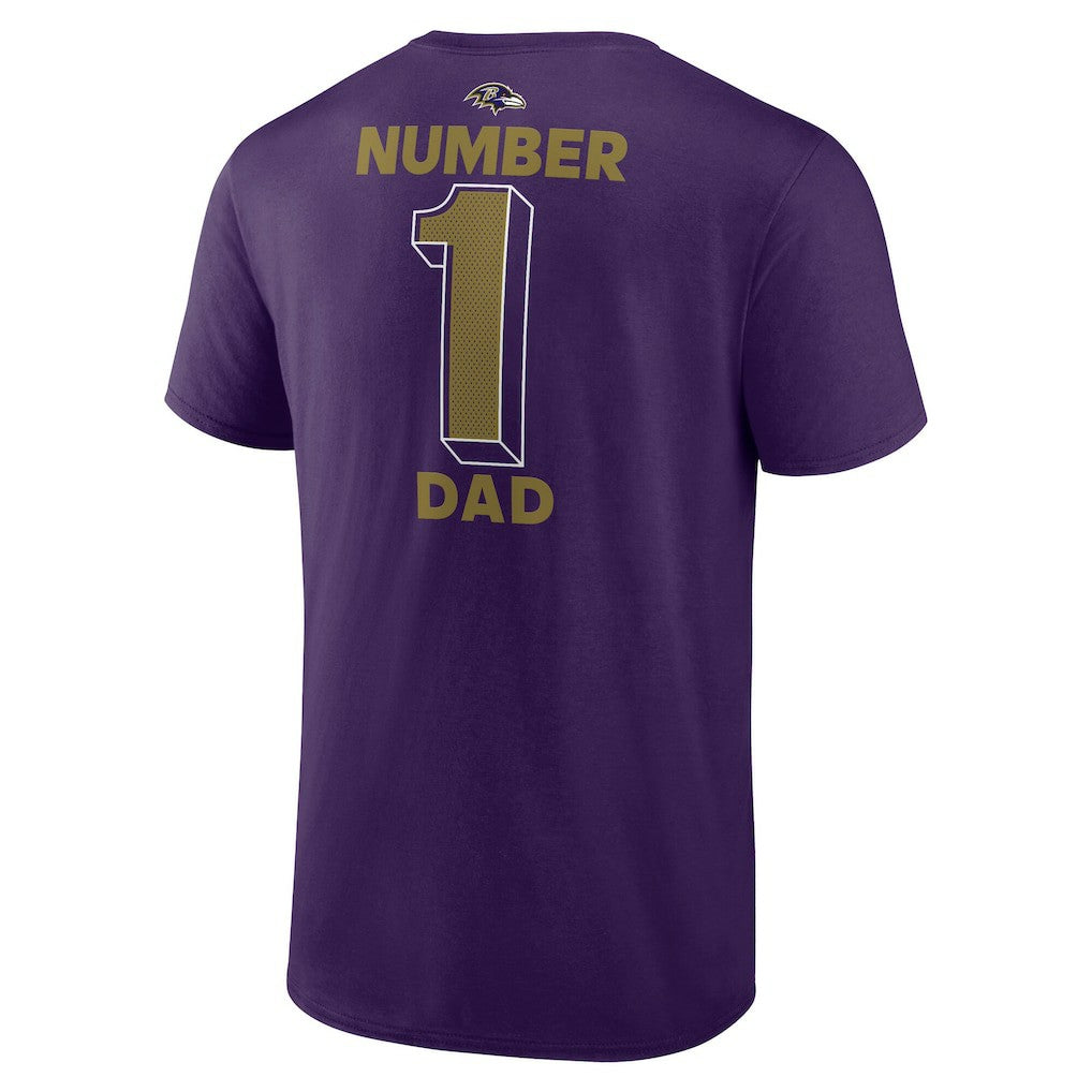 Baltimore Ravens #1 Dad Jersey T-Shirt Purple