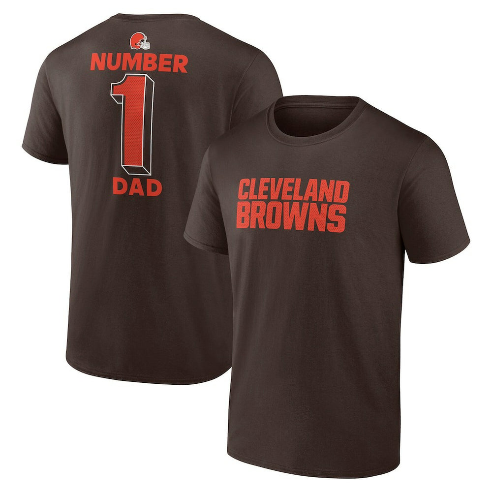 Cleveland Browns #1 Dad Jersey T-Shirt Brown
