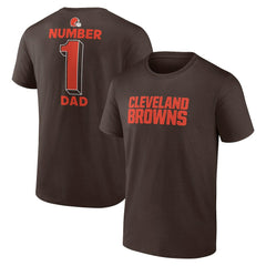 Cleveland Browns #1 Dad Jersey T-Shirt Brown