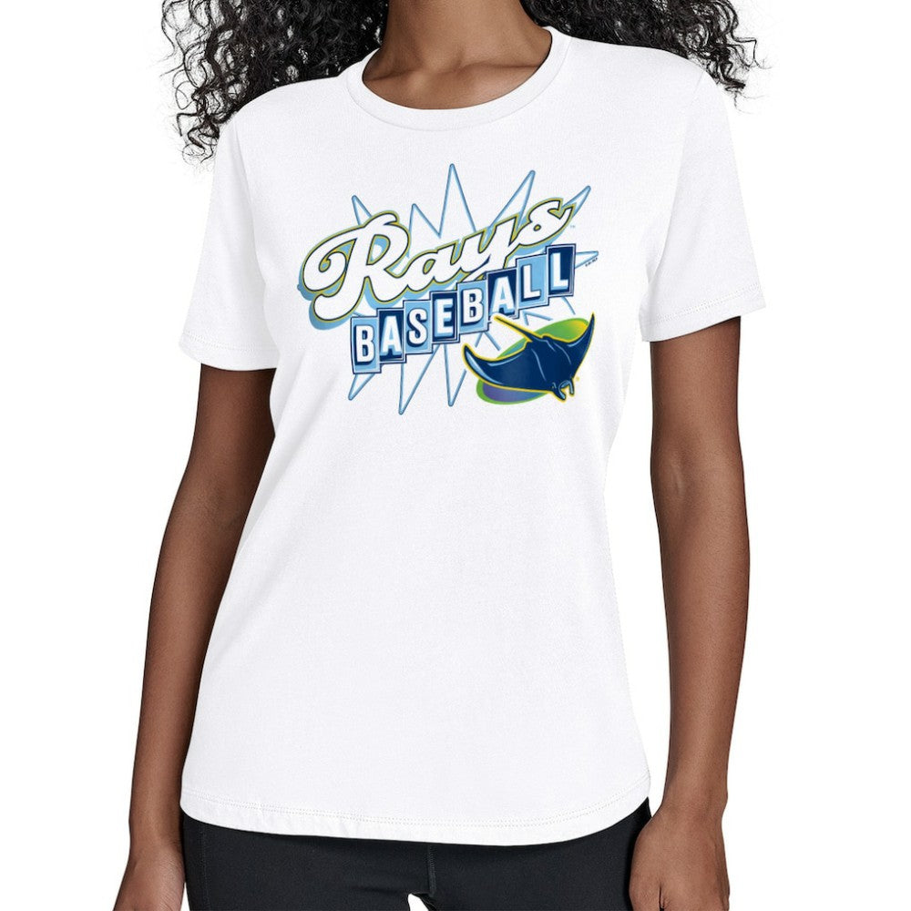 Tampa Bay Rays Starter Women's Drive-In T-Shirt - White T-shirts
