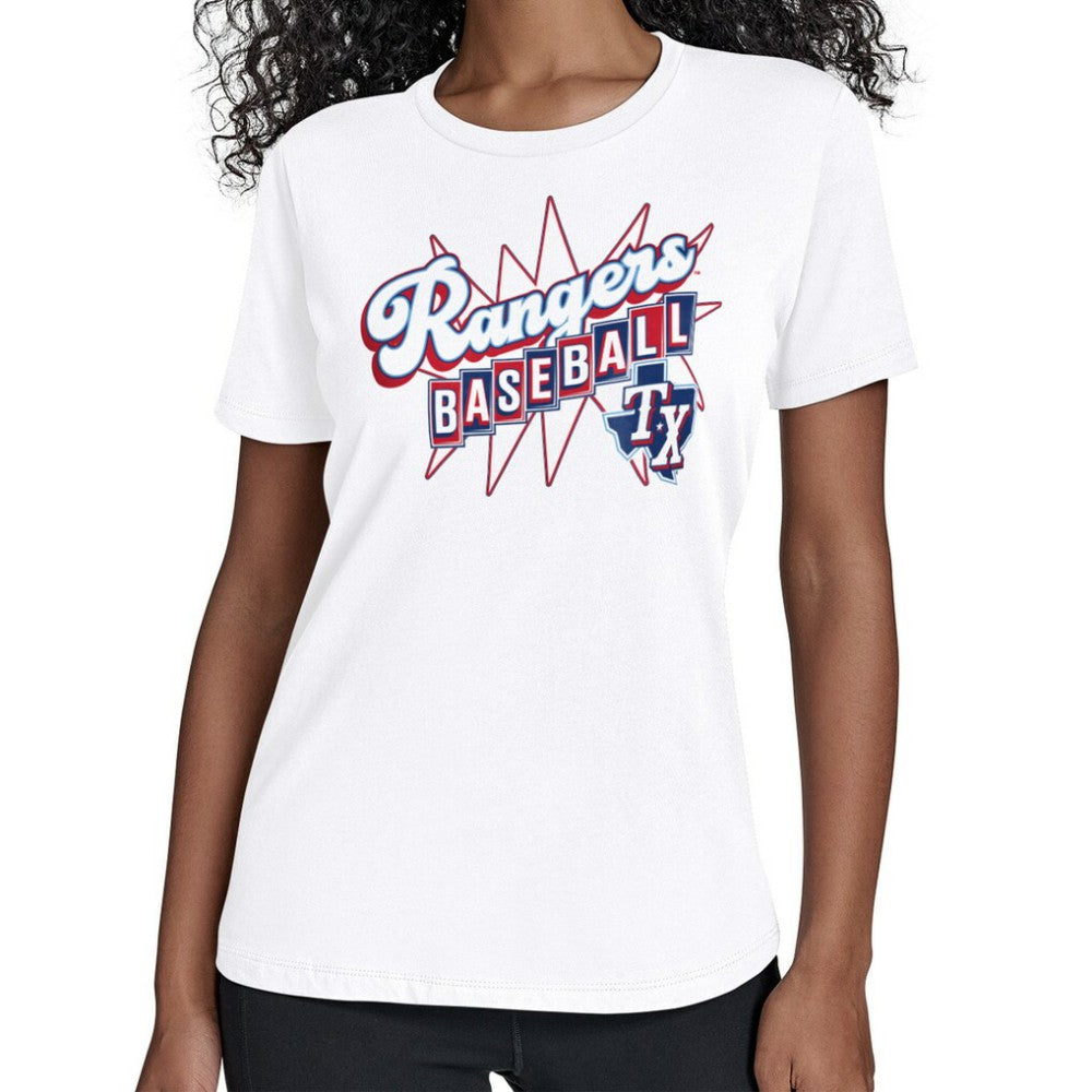 Texas Rangers Starter Women's Drive-In T-Shirt - White T-shirts