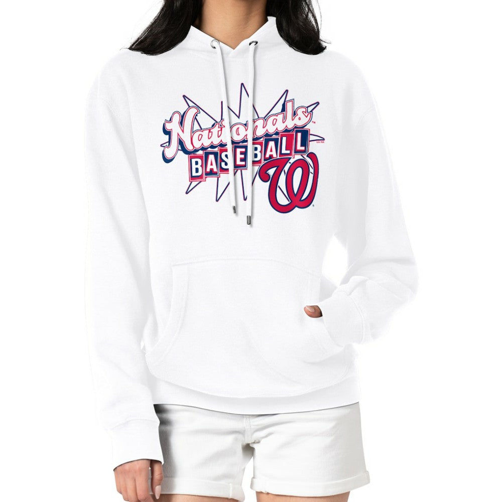 Washington Nationals Starter Women's Drive-In Pullover Hoodie - White Hoodies