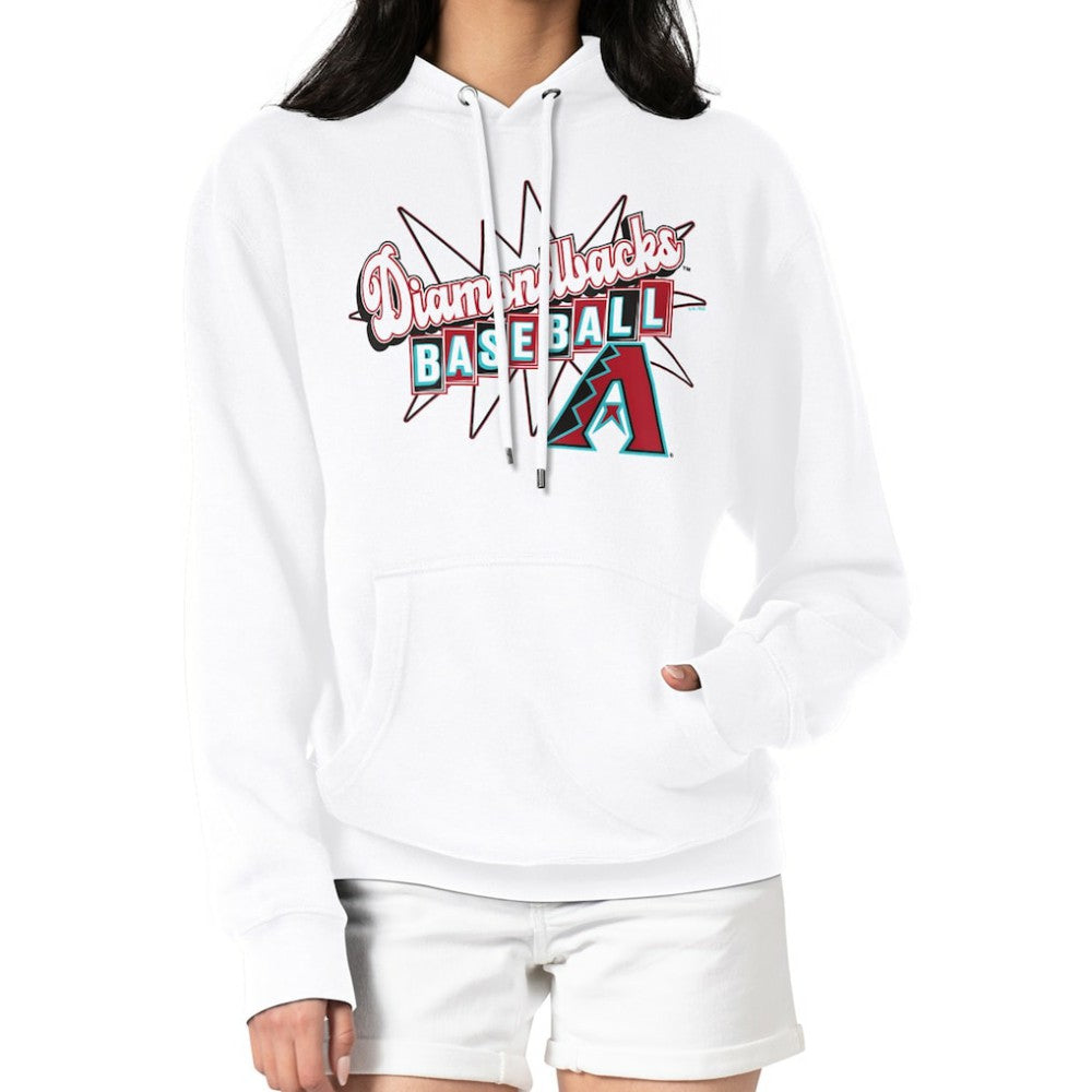 Arizona Diamondbacks Starter Women's Drive-In Pullover Hoodie - White Hoodies
