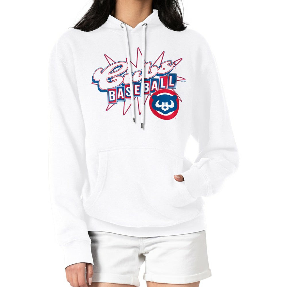 Chicago Cubs Starter Women's Drive-In Pullover Hoodie - White Hoodies