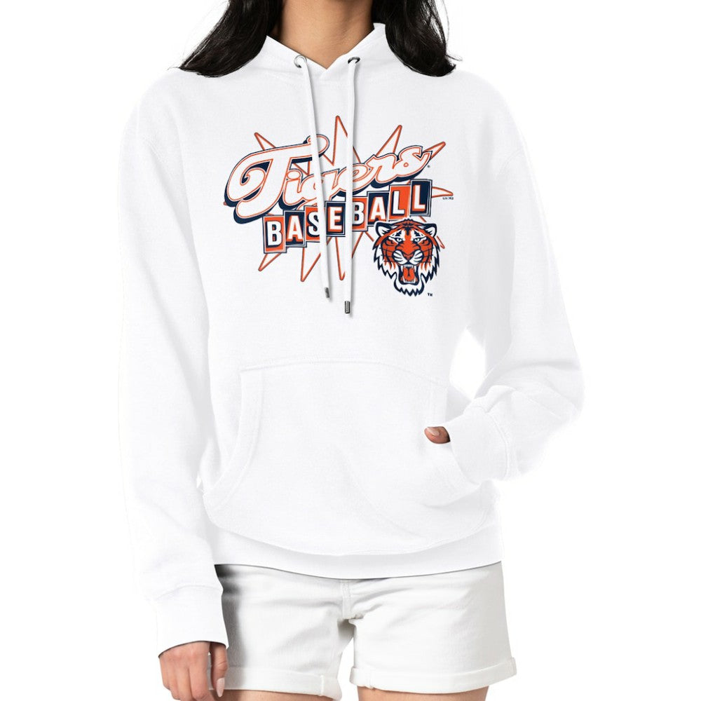 Detroit Tigers Starter Women's Drive-In Pullover Hoodie - White Hoodies