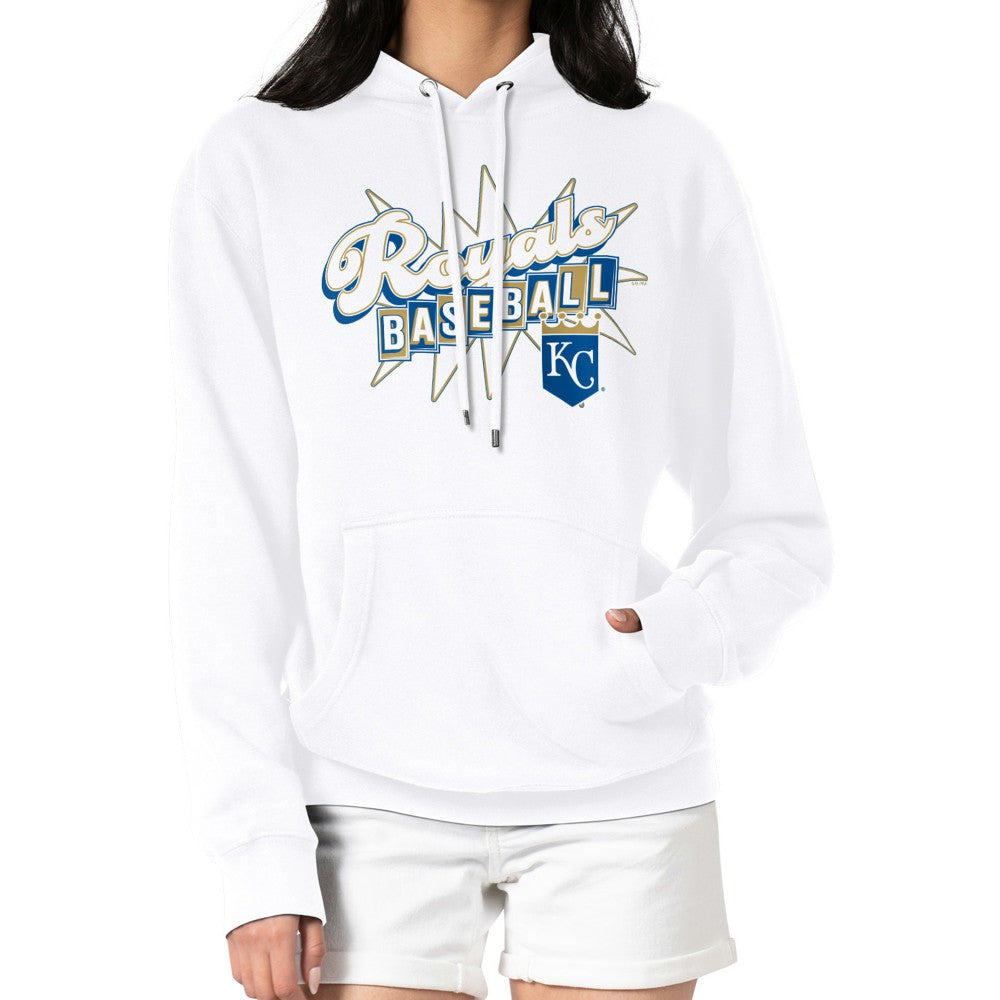 Kansas City Royals Starter Women's Drive-In Pullover Hoodie - White Hoodies