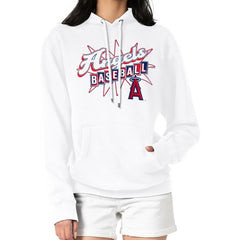Los Angeles Angels Starter Women's Drive-In Pullover Hoodie - White Hoodies