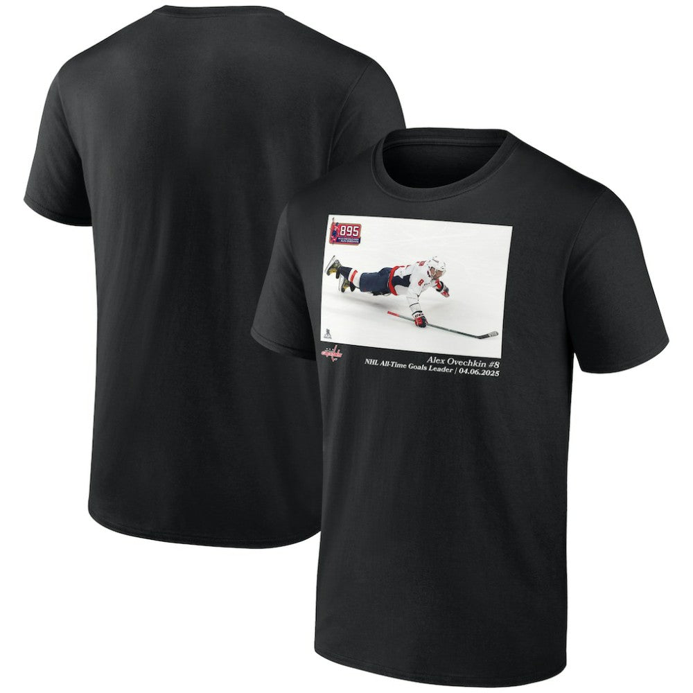 NHL Alexander Ovechkin Washington Capitals NHL All-Time Goals Leader T-Shirt - Black
