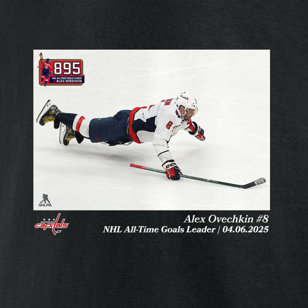 NHL Alexander Ovechkin Washington Capitals NHL All-Time Goals Leader T-Shirt - Black