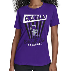 Colorado Rockies Starter Women's Poster Print T-Shirt - Purple T-shirts
