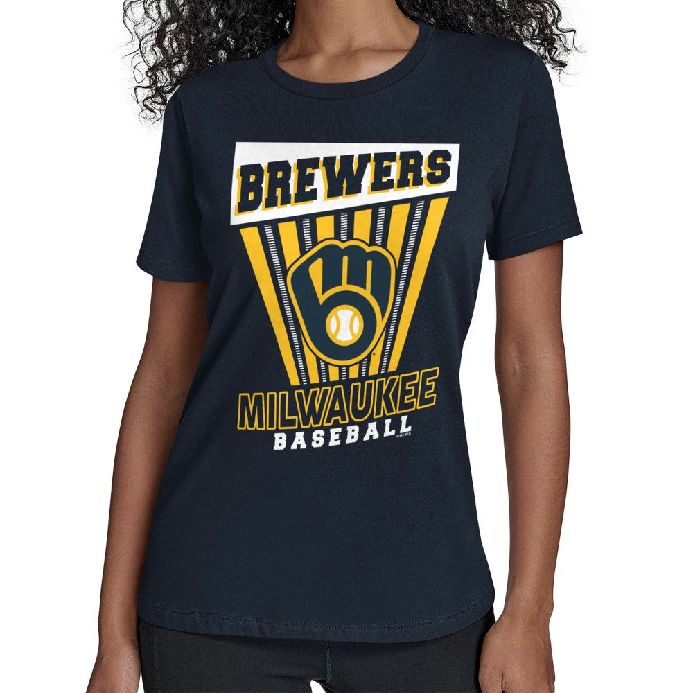 Milwaukee Brewers Starter Women's Poster Print T-Shirt - Navy T-shirts