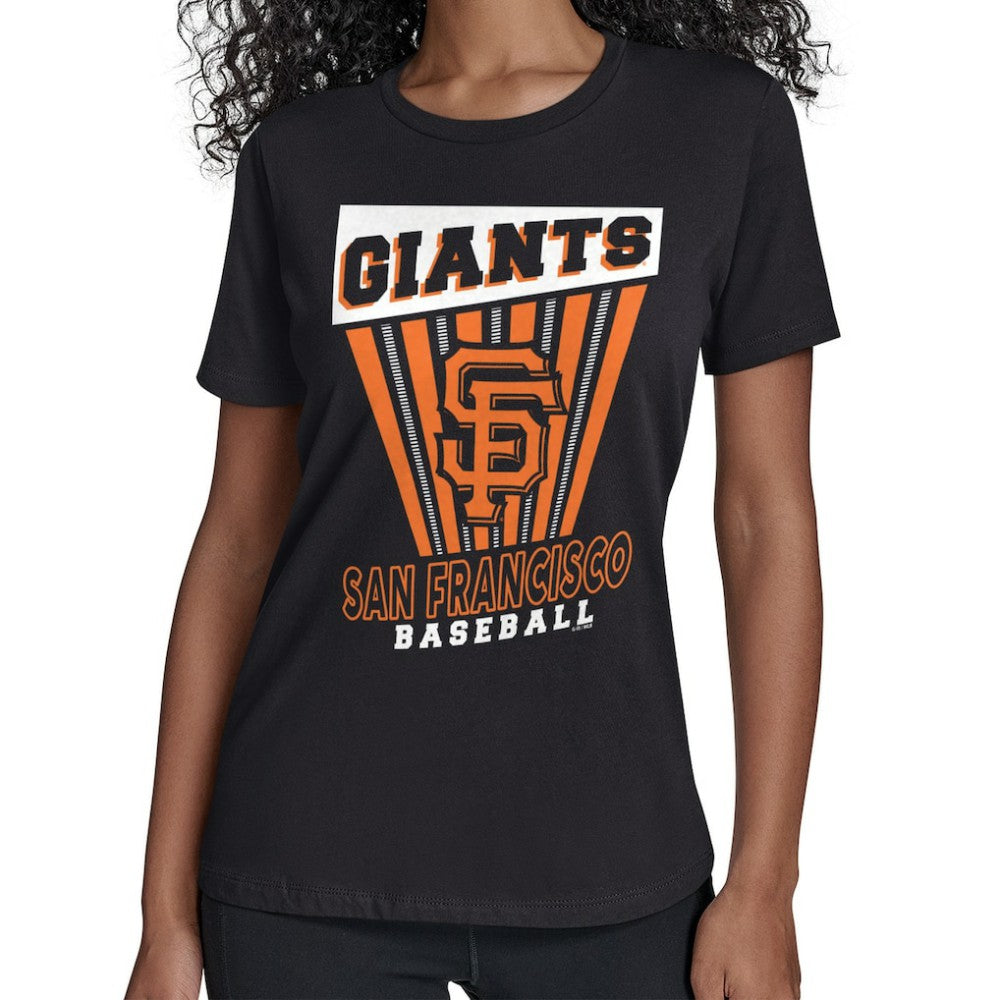 San Francisco Giants Starter Women's Poster Print T-Shirt - Black T-shirts