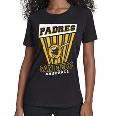 San Diego Padres Starter Women's Poster Print T-Shirt - Black T-shirts