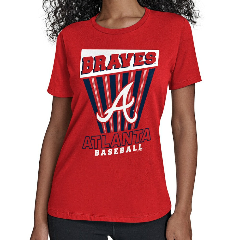 Atlanta Braves Starter Women's Poster Print T-Shirt - Red T-shirts