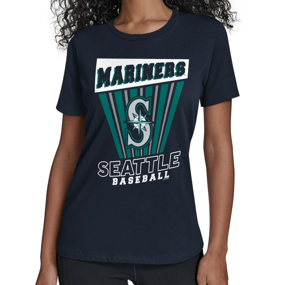Seattle Mariners Starter Women's Poster Print T-Shirt - Navy T-shirts