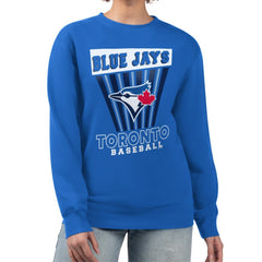 Toronto Blue Jays Starter Women's Poster Print Pullover Sweatshirt - Royal Pullover