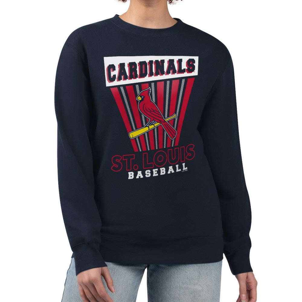 St. Louis Cardinals Starter Women's Poster Print Pullover Sweatshirt - Navy Pullover