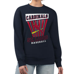 St. Louis Cardinals Starter Women's Poster Print Pullover Sweatshirt - Navy Pullover
