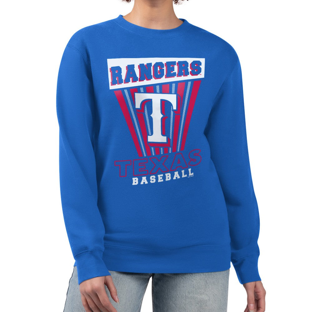 Texas Rangers Starter Women's Poster Print Pullover Sweatshirt - Royal Pullover