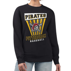 Pittsburgh Pirates Starter Women's Poster Print Pullover Sweatshirt - Black Pullover