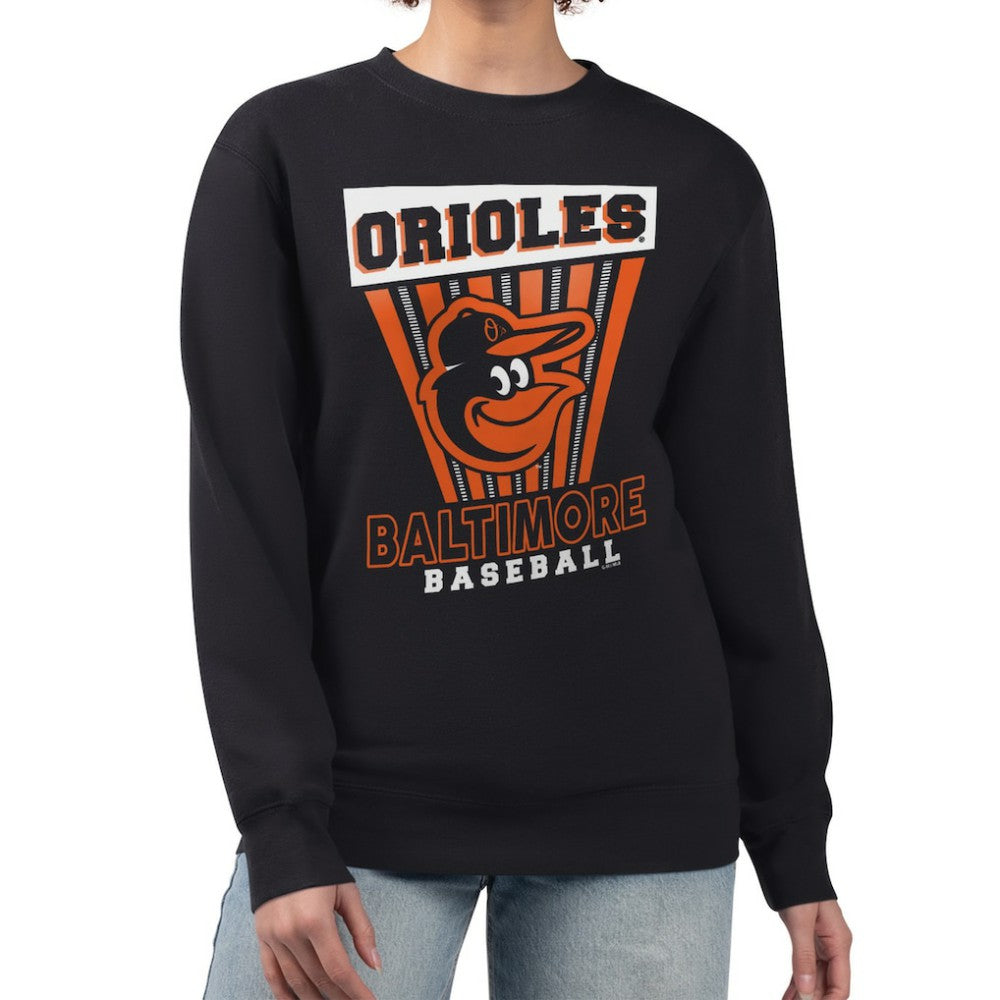 Baltimore Orioles Starter Women's Poster Print Pullover Sweatshirt - Black Pullover