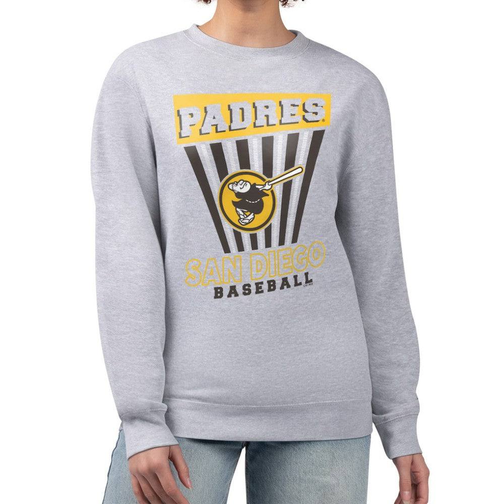 San Diego Padres Starter Women's Poster Print Pullover Sweatshirt - Gray Pullover